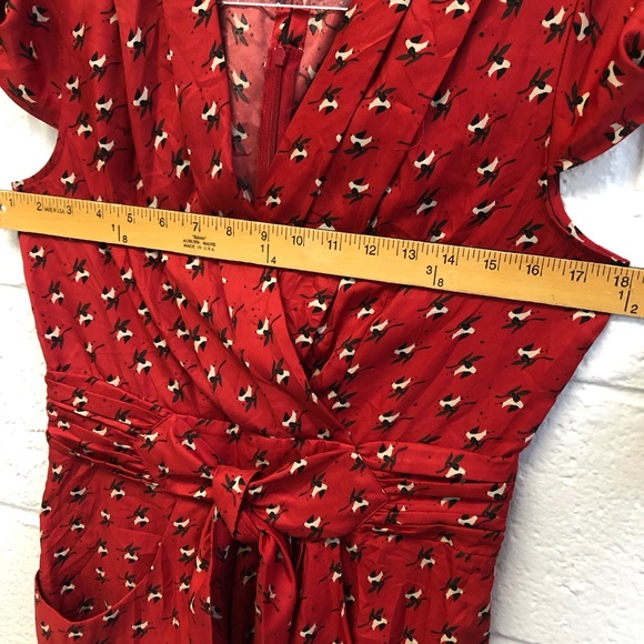 Anthropologie x Hi There by Karen‎ Walker Red Floral Dress Sz. 10 - Picture 6 of 7